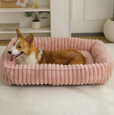 Lit style velour pour chien