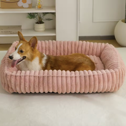 Lit style velour pour chien